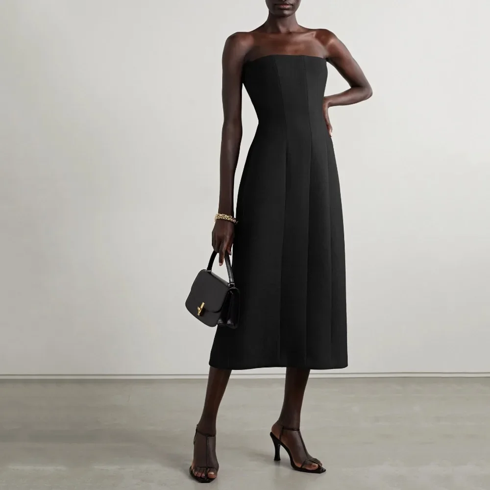 Women'S A-Line Dress R0* New Temperament Breastplaining Medium-Length Dress Small Black Dress Birthday
Women'S A-Line Dress R0* New Temperament Breastplaining Medium-Length Dress Small Black Dress Birthday