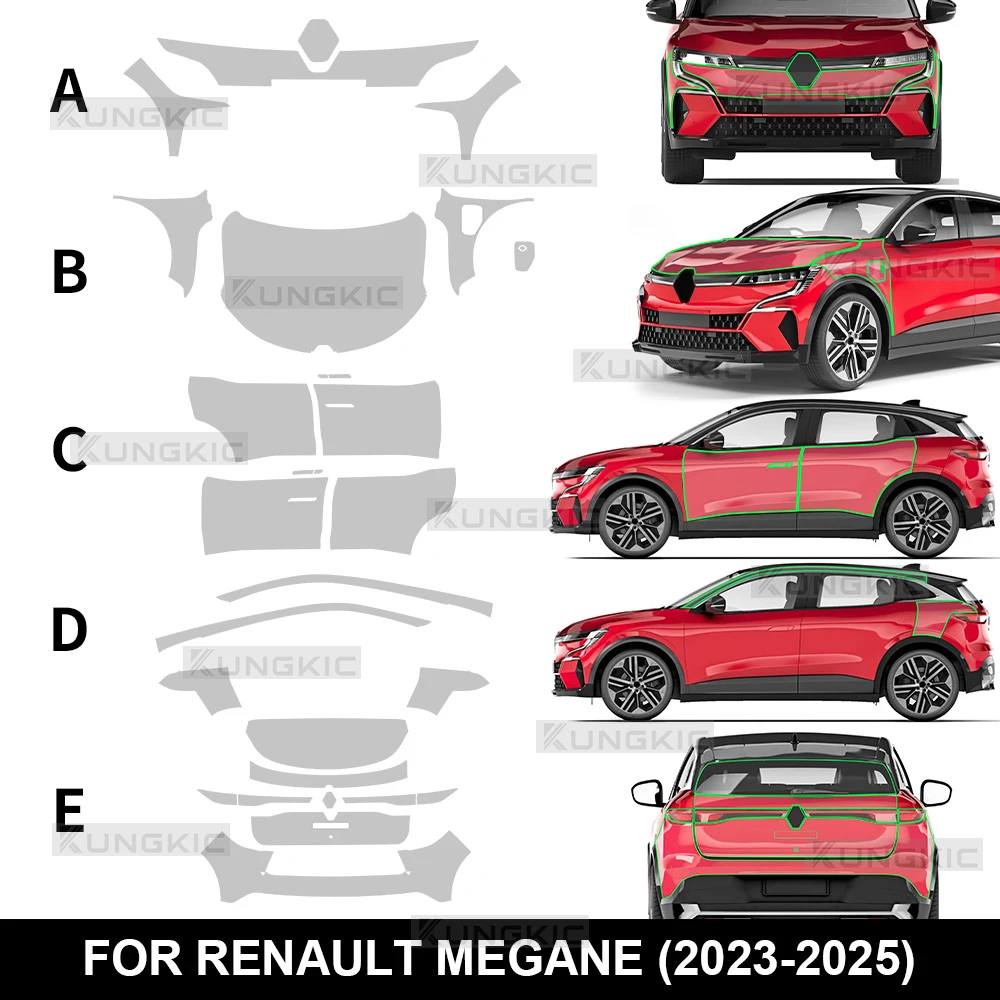 For Renault Megane 2023 2024 2025 Car Paint Protection Film Transparent Anti-scratch Body TPU PPF Pre-cut Sticker
For Renault Megane 2023 2024 2025 Car Paint Protection Film Transparent Anti-scratch Body TPU PPF Pre-cut Sticker