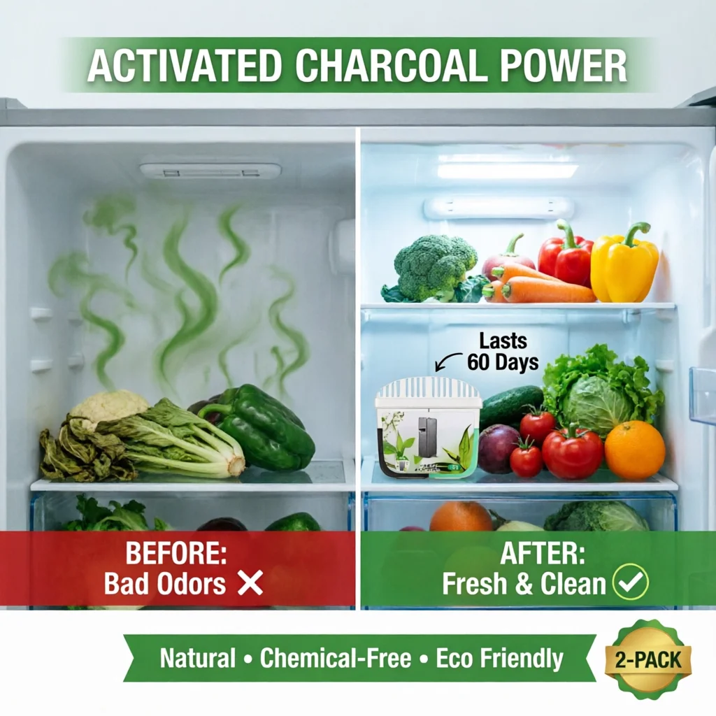 Refrigerator Deodorizer Box 2-Pack - Activated Charcoal Odor Eliminator for Fridge & Freezer | Lasts 60 Days | Eco Friendly
Refrigerator Deodorizer Box 2-Pack - Activated Charcoal Odor Eliminator for Fridge & Freezer | Lasts 60 Days | Eco Friendly