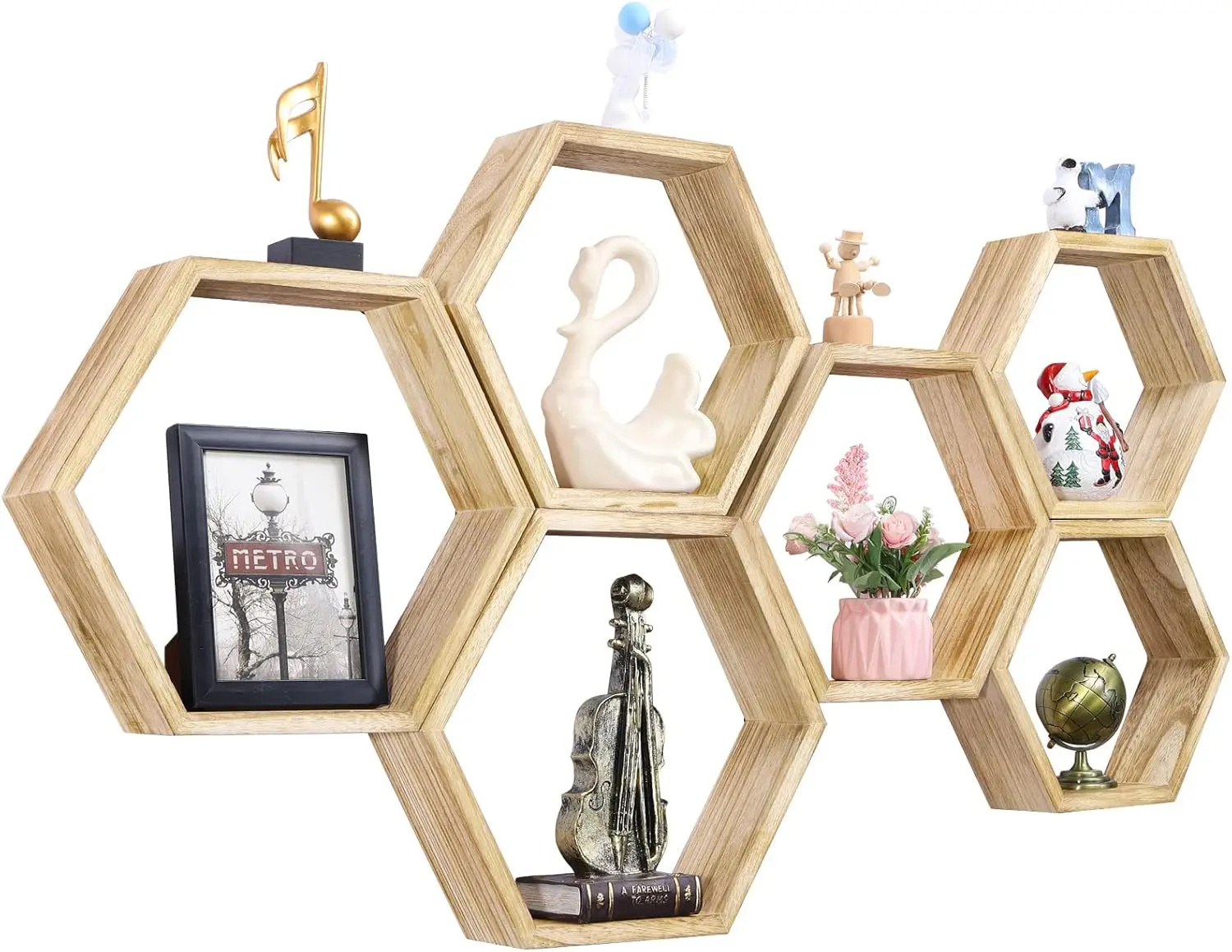 NOVIMANGO Hexagonal Floating Shelves Wall Mounted Set of 6 Wooden Hexagon Shelves Farmhouse Storage Honeycomb Shelves H
NOVIMANGO Hexagonal Floating Shelves Wall Mounted Set of 6 Wooden Hexagon Shelves Farmhouse Storage Honeycomb Shelves H