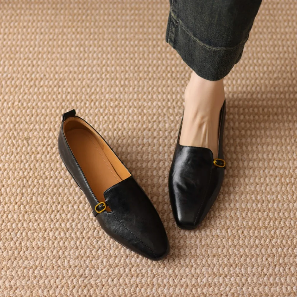Women's Flat Shoes Pointed Toe Genuine Leather with Soft Sole Breathable and Comfortable Shoes Spring and Autumn 2025 New Model
Women's Flat Shoes Pointed Toe Genuine Leather with Soft Sole Breathable and Comfortable Shoes Spring and Autumn 2025 New Model