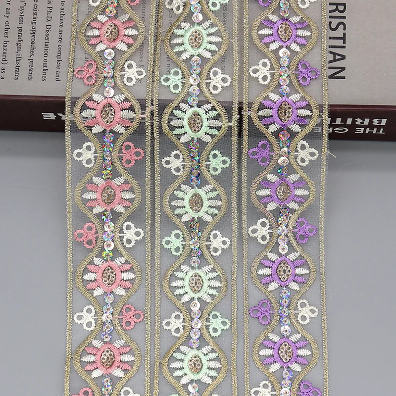30Yds Floral Embroidered Sequin Lace Trim Laces Fabric for DIY Sewing Garment Decoration and Bag Accessories
30Yds Floral Embroidered Sequin Lace Trim Laces Fabric for DIY Sewing Garment Decoration and Bag Accessories