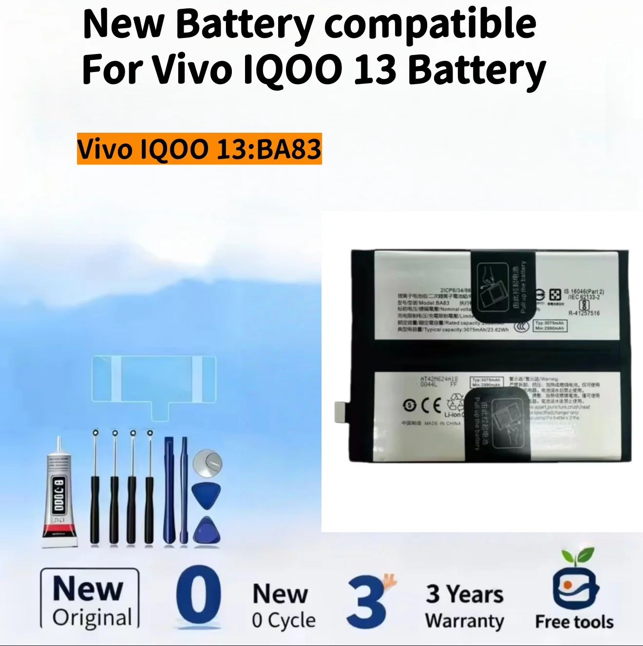 New Battery compatible For Vivo iQOO 13 , V2408A BA83 Mobile Phone Batteries + Free Tools
New Battery compatible For Vivo iQOO 13 , V2408A BA83 Mobile Phone Batteries + Free Tools