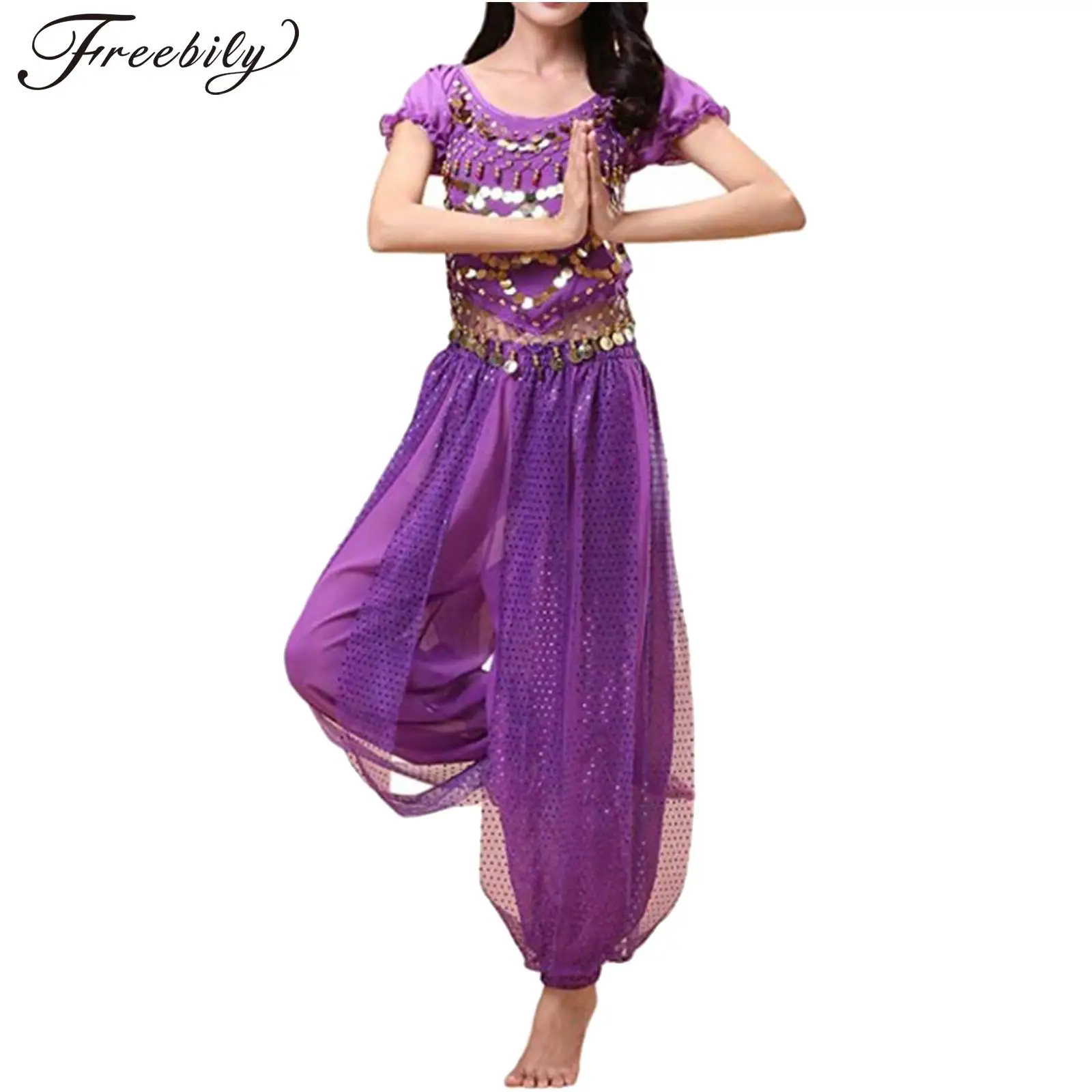 Women Bollywood Belly Dance Costume Sparkly Crop Top and Harem Pants Performance Egyptian India Arabian Dance Costumes
Women Bollywood Belly Dance Costume Sparkly Crop Top and Harem Pants Performance Egyptian India Arabian Dance Costumes