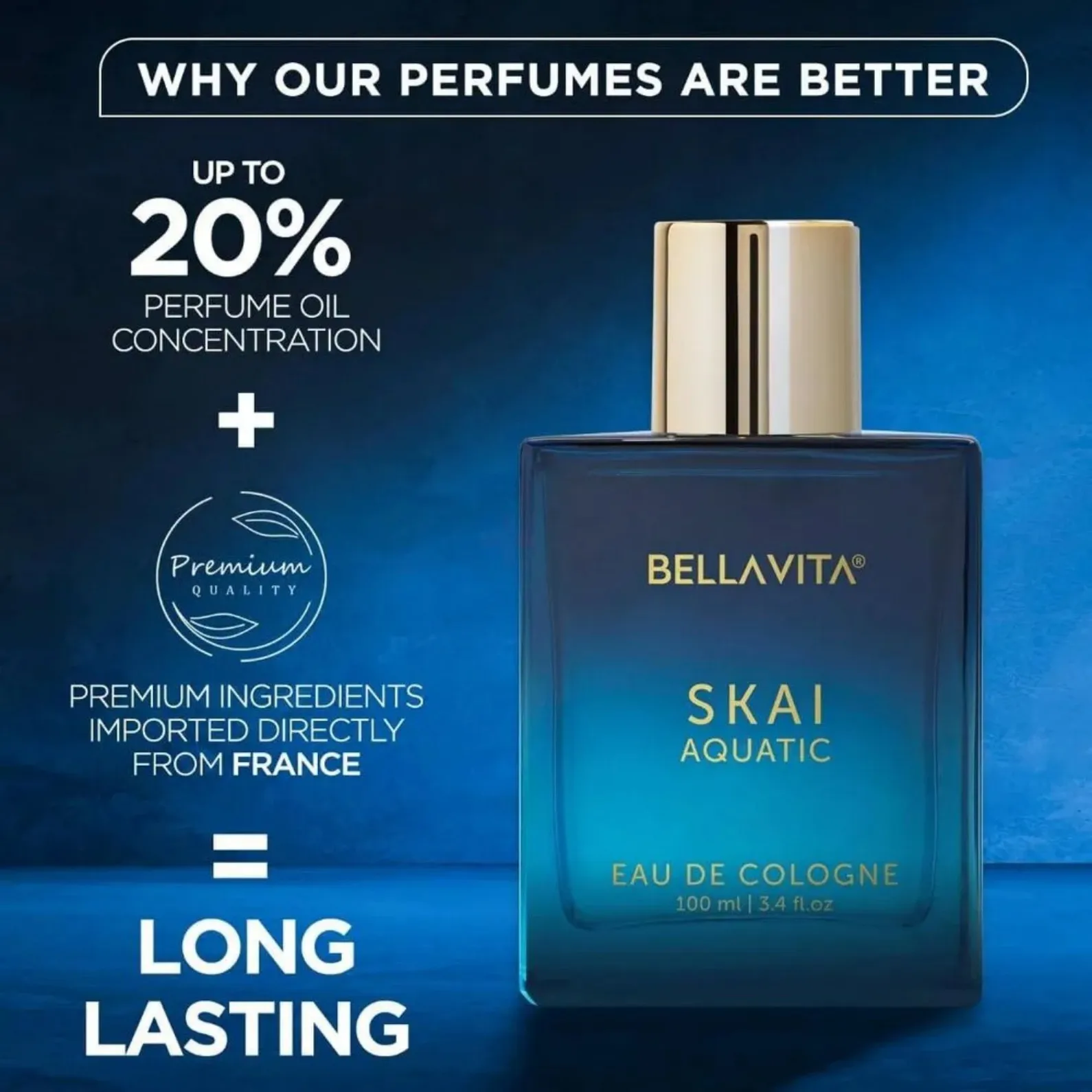Skai Aquatic Fragrance: 3.38 FL OZ EDC, Long-Lasting Refreshing Aroma for Men
Skai Aquatic Fragrance: 3.38 FL OZ EDC, Long-Lasting Refreshing Aroma for Men