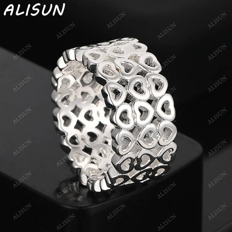 ALISUN 925 Sterling Silver Size 7-10 Hearts Ring For Women Men Fashion Jewelry Charm Grace Wedding Engagement Accessories
ALISUN 925 Sterling Silver Size 7-10 Hearts Ring For Women Men Fashion Jewelry Charm Grace Wedding Engagement Accessories