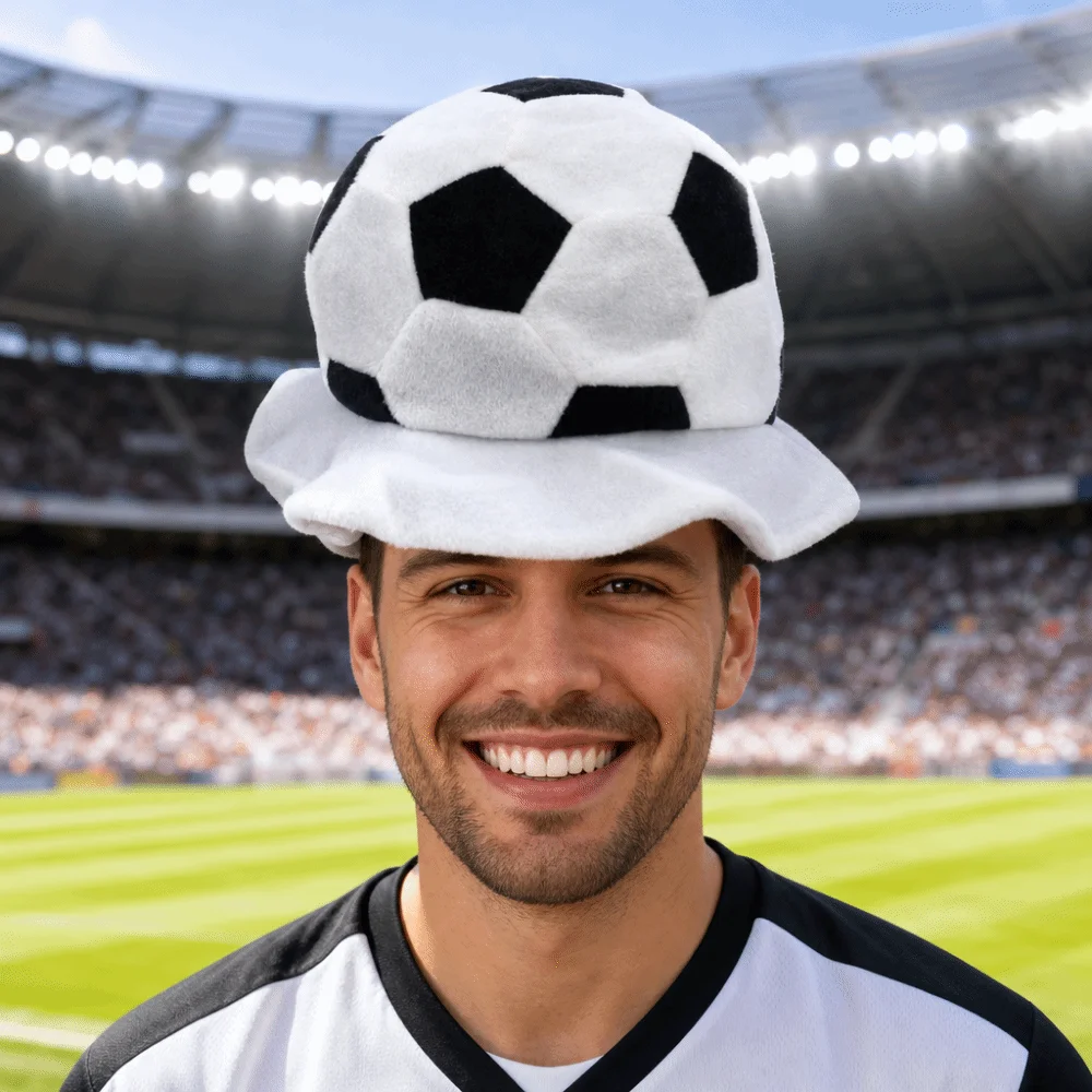 Cartoon Creative Plush Football Hat Comfortable Soft Soccer Head Cover White Black Color Lightweight Football Headgear Carnivals
Cartoon Creative Plush Football Hat Comfortable Soft Soccer Head Cover White Black Color Lightweight Football Headgear Carnivals