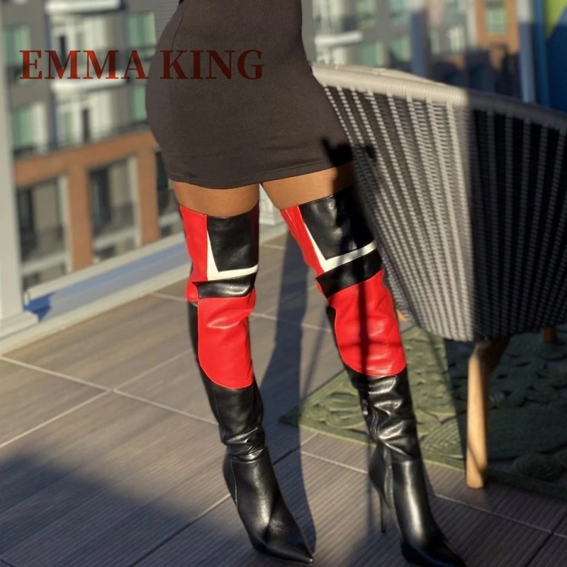 Black&Red Colorblock Design Thigh High Boots Women Pointed Toes Stiletto Heels Shoes Ladies Autumn Winter Trendy Party Boots
Black&Red Colorblock Design Thigh High Boots Women Pointed Toes Stiletto Heels Shoes Ladies Autumn Winter Trendy Party Boots