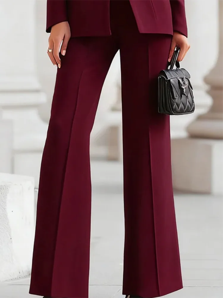 Yeezzi Women's Solid Color Suit Flared Pants Elastic High Waisted Loose Fit Office Formal Trousers Elegant Work Wear Bottoms
Yeezzi Women's Solid Color Suit Flared Pants Elastic High Waisted Loose Fit Office Formal Trousers Elegant Work Wear Bottoms
