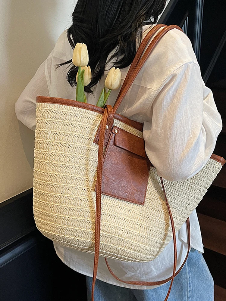 Summer Large Capaci St Woven Tote Bag Vaion Casual Crossbody oulder Bag Artistic Sle Polyester Zipper Closure
Summer Large Capaci St Woven Tote Bag Vaion Casual Crossbody oulder Bag Artistic Sle Polyester Zipper Closure