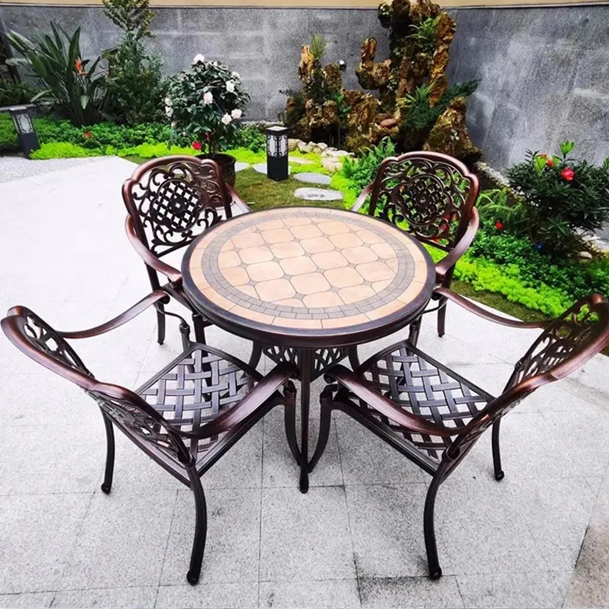 Outdoor Furniture Garden Dining Table Chair Set Casting Aluminum Gardeners Eden Furniture Set
Outdoor Furniture Garden Dining Table Chair Set Casting Aluminum Gardeners Eden Furniture Set