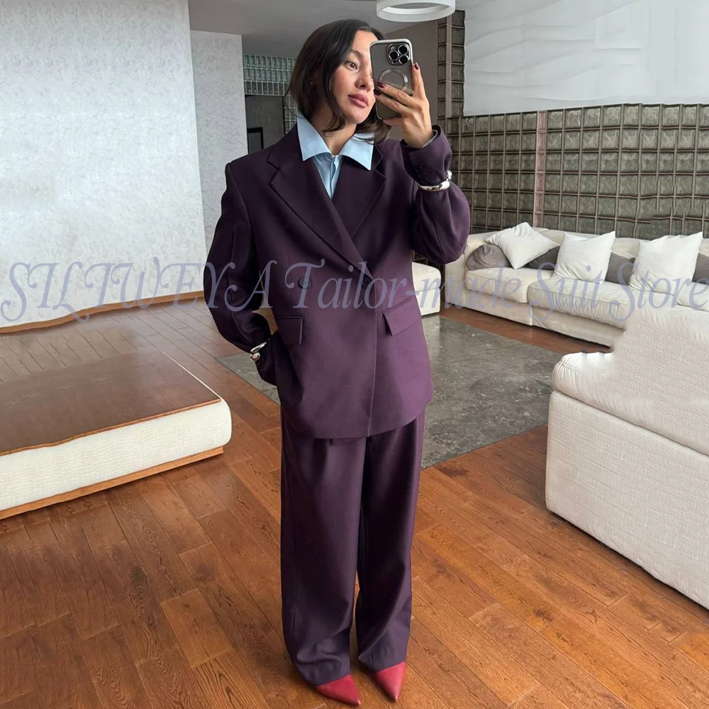 Women's Oversized Blazer Pants Set Double Breasted Wide Leg Trousers 2 Piece Suit Casual Office Outfit Trajes De Mujer Elegante
Women's Oversized Blazer Pants Set Double Breasted Wide Leg Trousers 2 Piece Suit Casual Office Outfit Trajes De Mujer Elegante