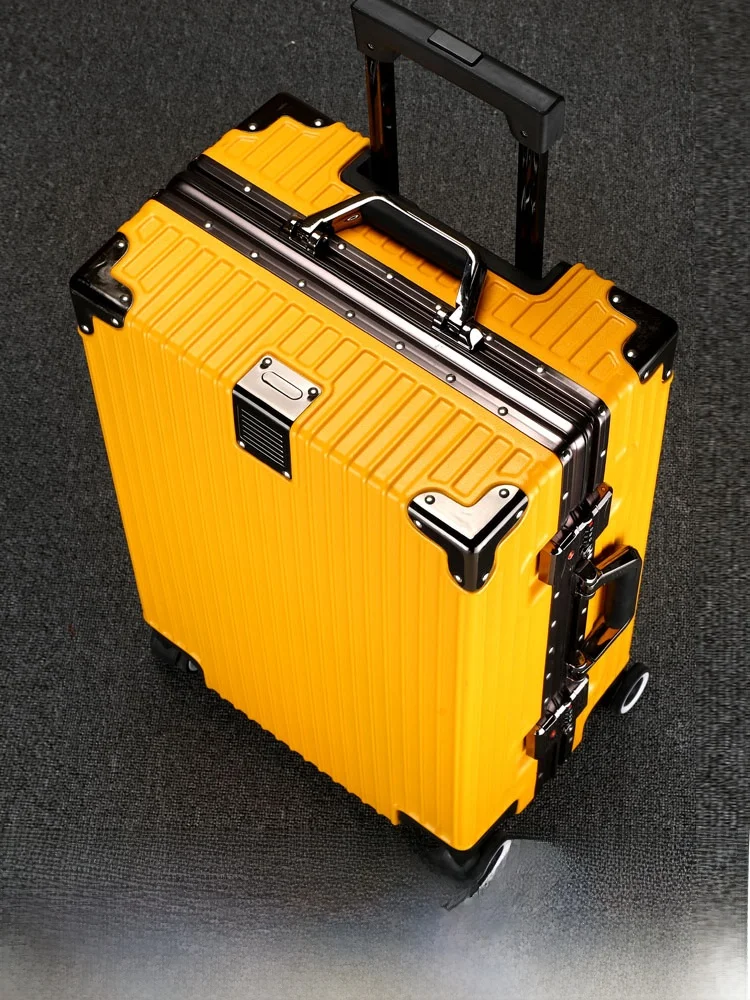 Yellow Aluminum Frame Lage Bag Large Capaci Travel Suitcase Thiened Carry-On Bag Durable Polyester Inner Faionable
Yellow Aluminum Frame Lage Bag Large Capaci Travel Suitcase Thiened Carry-On Bag Durable Polyester Inner Faionable