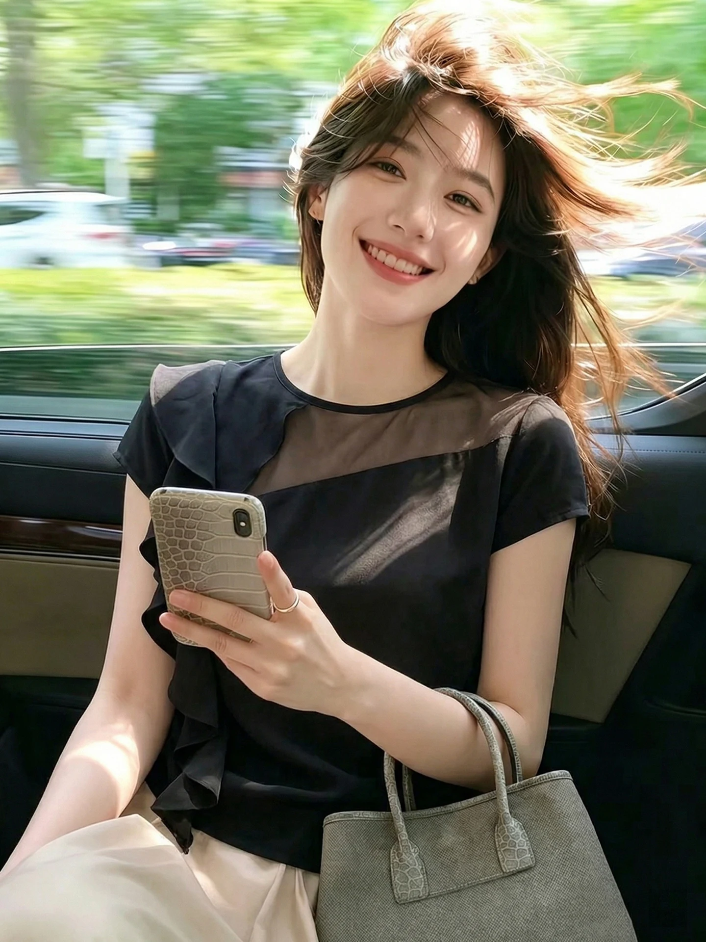 Black Lace Trim Slimming Short Sleeve T-Shirt Comfortable round Neck Summer Style Women's Fashionable Casual Straight Cut Top
Black Lace Trim Slimming Short Sleeve T-Shirt Comfortable round Neck Summer Style Women's Fashionable Casual Straight Cut Top