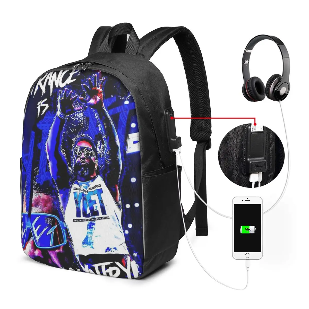 Jey Uso Yeet Art Backpack Travel Notebook Bag Computer College Student School Bag Laptop Shoulder Bags for Men Women
Jey Uso Yeet Art Backpack Travel Notebook Bag Computer College Student School Bag Laptop Shoulder Bags for Men Women