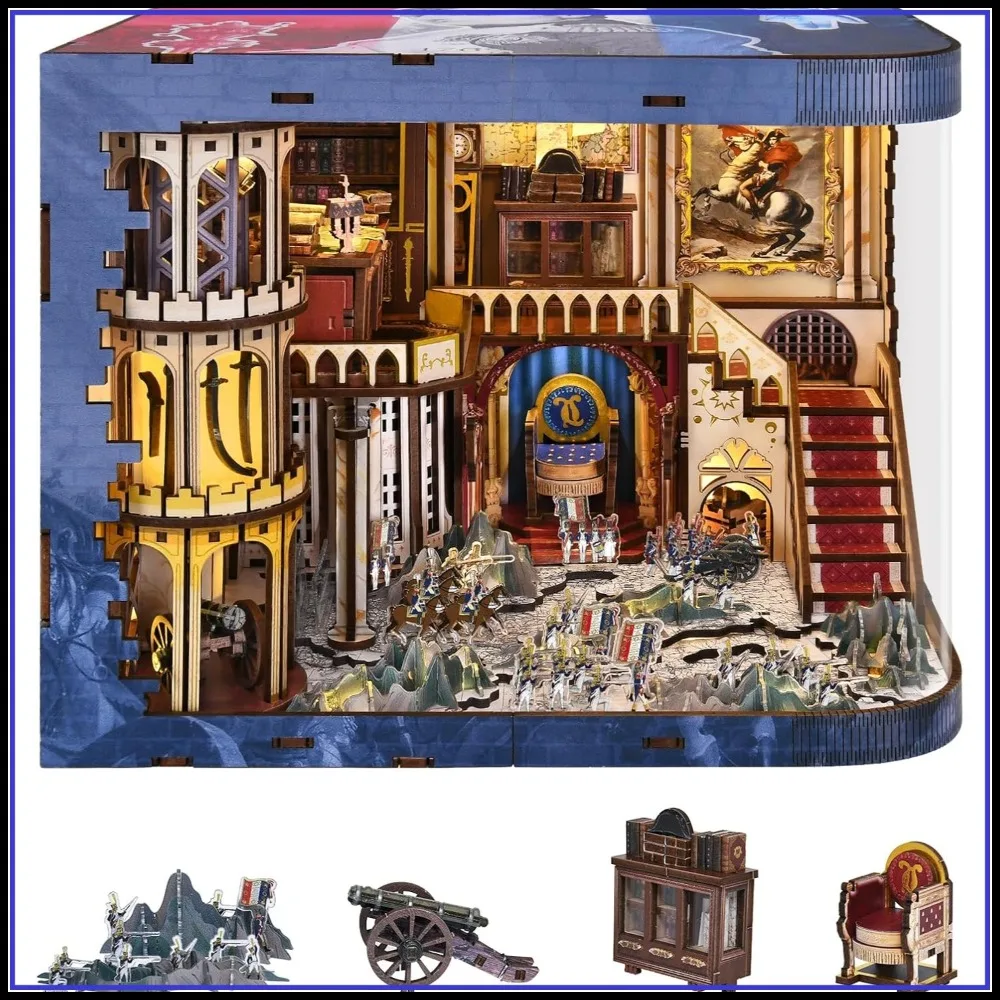 DIY Book Nook Kit with LED Light, 3D Wooden Puzzle Bookshelf Decor, Napoleon Study Scene, Gift for Adults Teens Beginners
DIY Book Nook Kit with LED Light, 3D Wooden Puzzle Bookshelf Decor, Napoleon Study Scene, Gift for Adults Teens Beginners