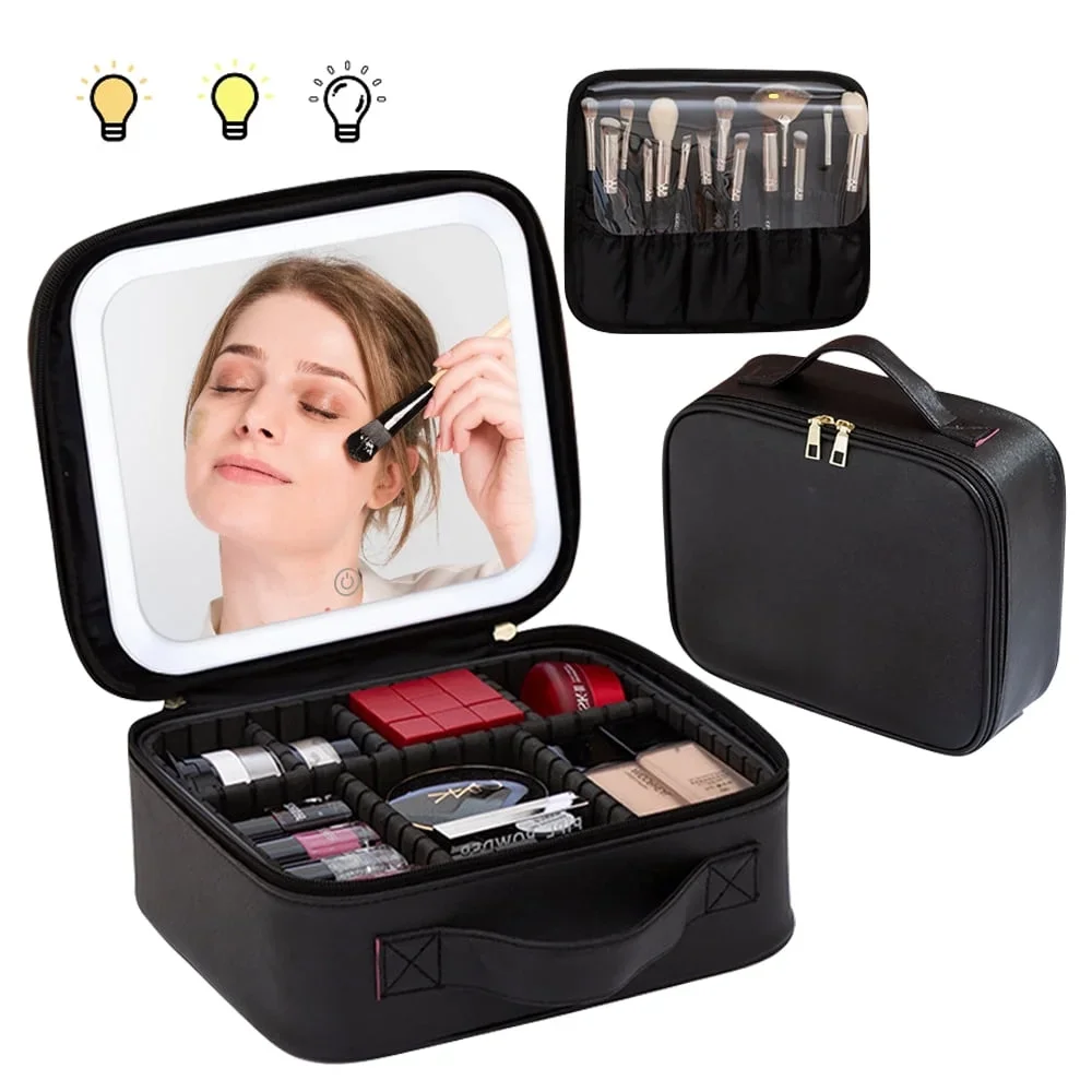 Travel Makeup Bag With Lighted Mirror Cosmetic Bag Portable Makeup Organizer Bag
Travel Makeup Bag With Lighted Mirror Cosmetic Bag Portable Makeup Organizer Bag