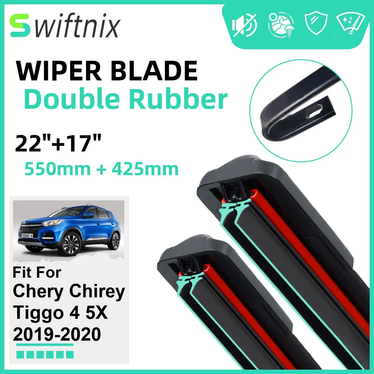 Двойные резиновые автомобильные дворники для Chery Chirey Tiggo 4 5X 2019-2020, переднее ветровое стекло, резиновые автомобильные аксессуары 2020
Двойные резиновые автомобильные дворники для Chery Chirey Tiggo 4 5X 2019-2020, переднее ветровое стекло, резиновые автомобильные аксессуары 2020