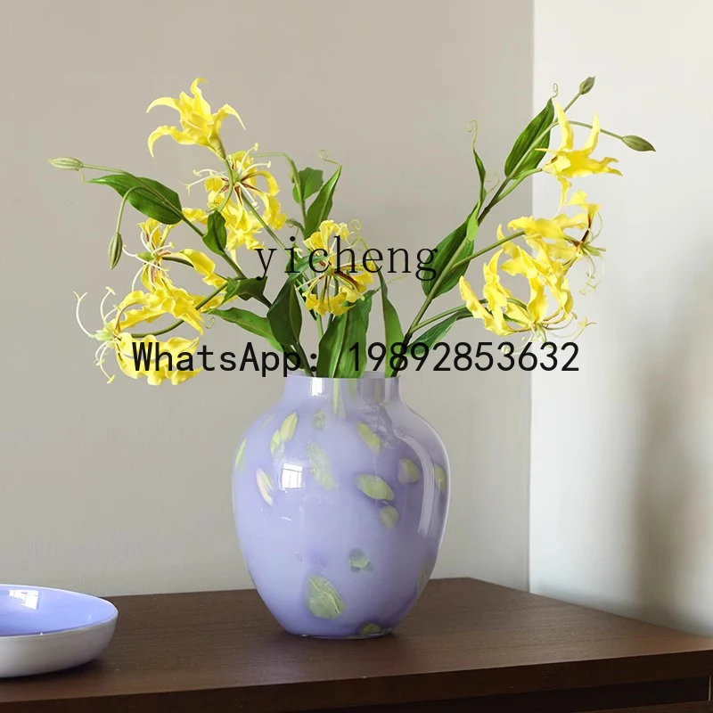 HP purple glazed vase ornament, living room dining table flower arrangement, home decoration, water raising flowers
HP purple glazed vase ornament, living room dining table flower arrangement, home decoration, water raising flowers