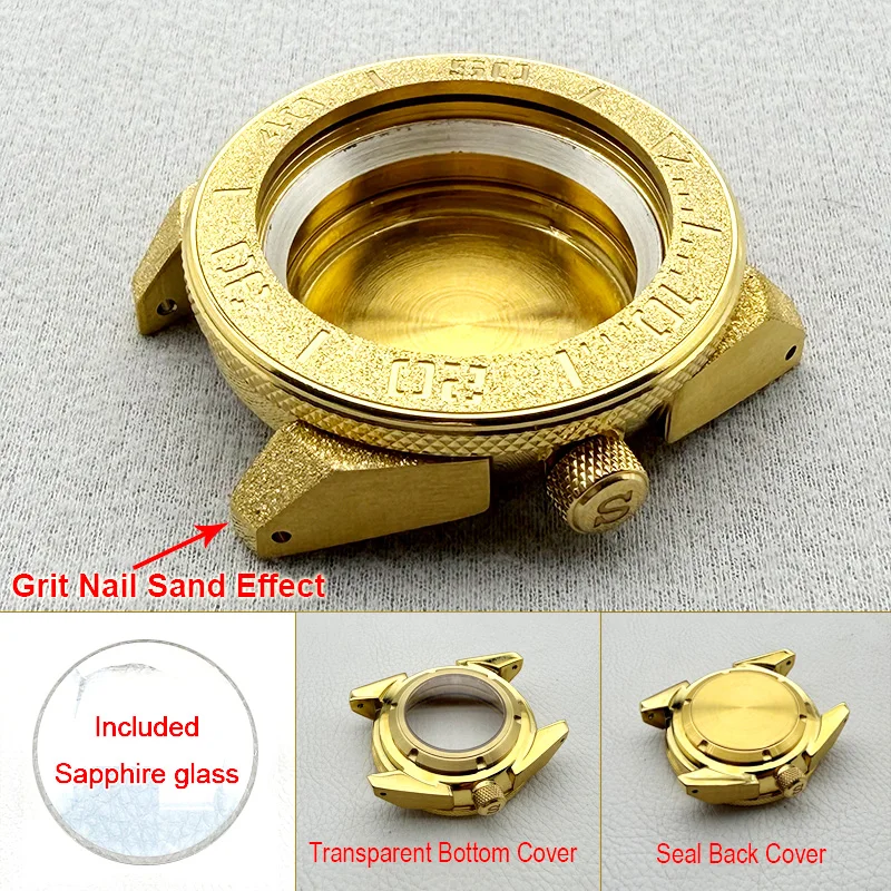 Gold Grit Nail Sand Effect 45mm Mod SRPF Samurai Series Watch Case Fits NH35 4R 7S Movement 20ATM Waterproof Watch Cases Custom
Gold Grit Nail Sand Effect 45mm Mod SRPF Samurai Series Watch Case Fits NH35 4R 7S Movement 20ATM Waterproof Watch Cases Custom