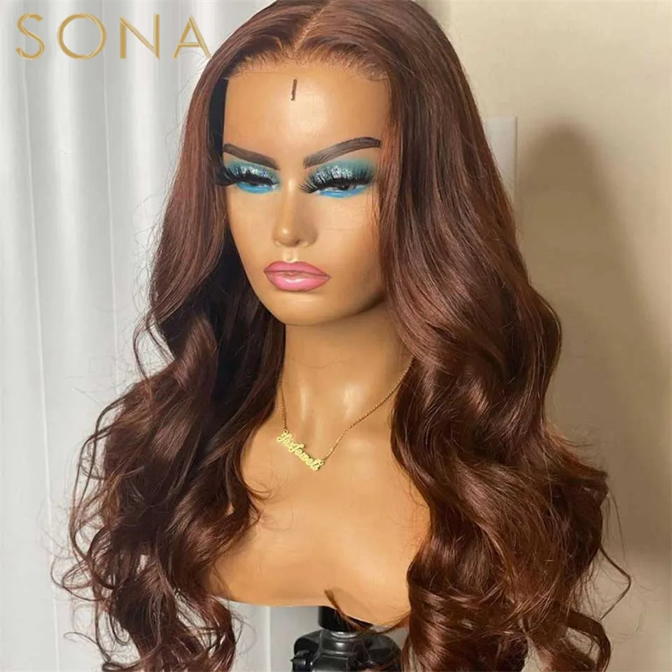 13x6HD Transparent Lace Frontal Chocolate Brown Lace Front Wig Body Wave Pre Plucked 13x4 Frontal Wig Human Hair Wigs For Women
13x6HD Transparent Lace Frontal Chocolate Brown Lace Front Wig Body Wave Pre Plucked 13x4 Frontal Wig Human Hair Wigs For Women