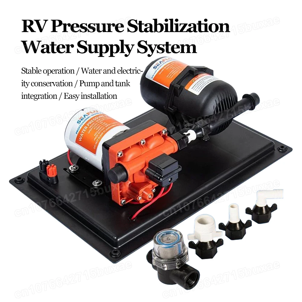 RV Diaphragm Water Pump Integrated with Stable and Booster Water Supply System Pressure Tank, DC 12V/24V, Yacht Water Pumping
RV Diaphragm Water Pump Integrated with Stable and Booster Water Supply System Pressure Tank, DC 12V/24V, Yacht Water Pumping