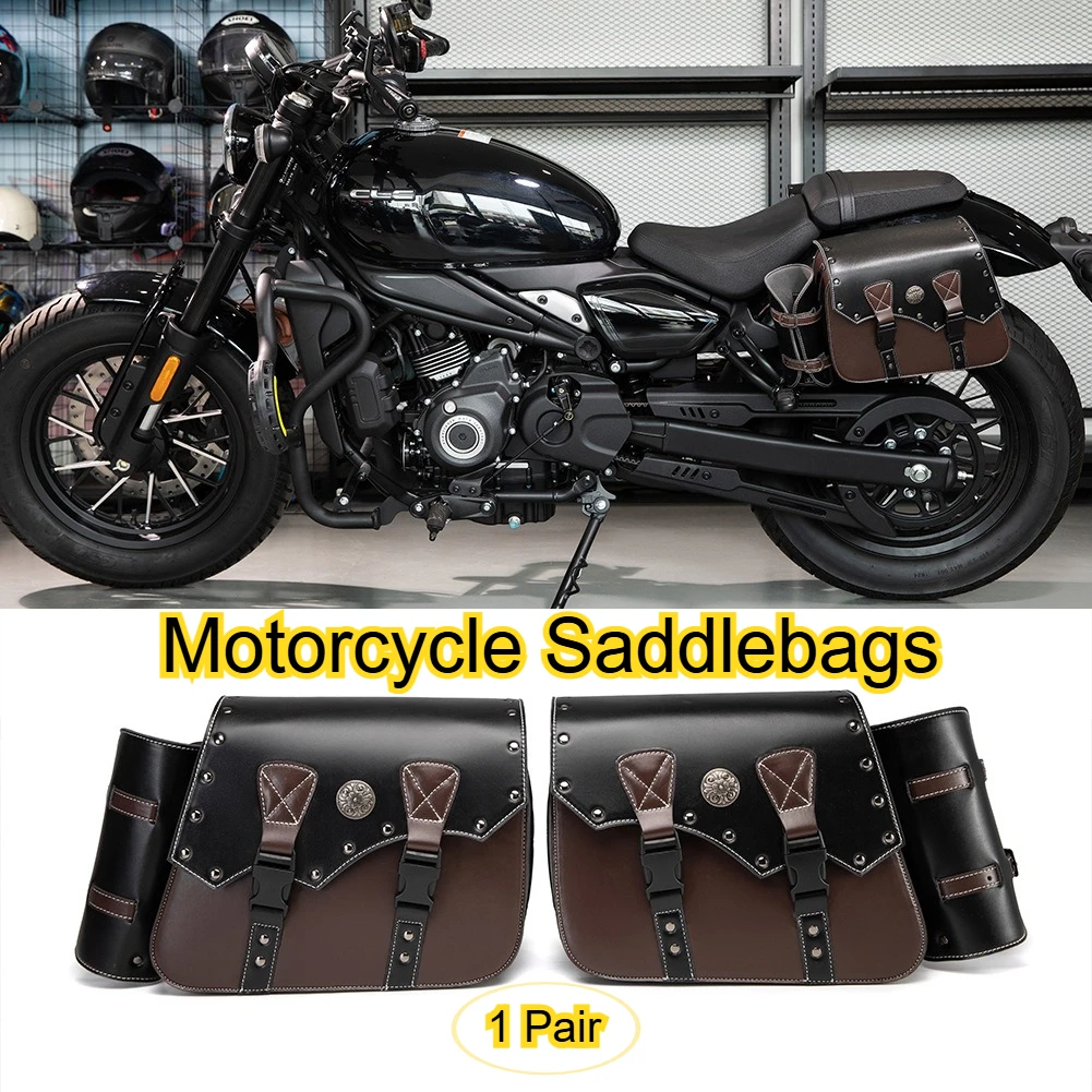Waterproof PU Leather Motorcycle Saddlebags, Large Capacity Throw-over Side Bags for Harley Cruiser Motorcycle Bags
Waterproof PU Leather Motorcycle Saddlebags, Large Capacity Throw-over Side Bags for Harley Cruiser Motorcycle Bags