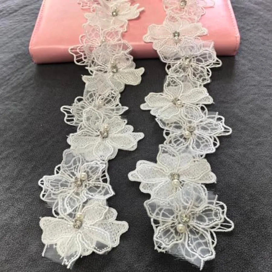 2 Yards 3D Pearl Beads Flower Lace Trim Ribbon Floral Applique Embroidered Lace Fabric for Sewing DIY Crafts
2 Yards 3D Pearl Beads Flower Lace Trim Ribbon Floral Applique Embroidered Lace Fabric for Sewing DIY Crafts