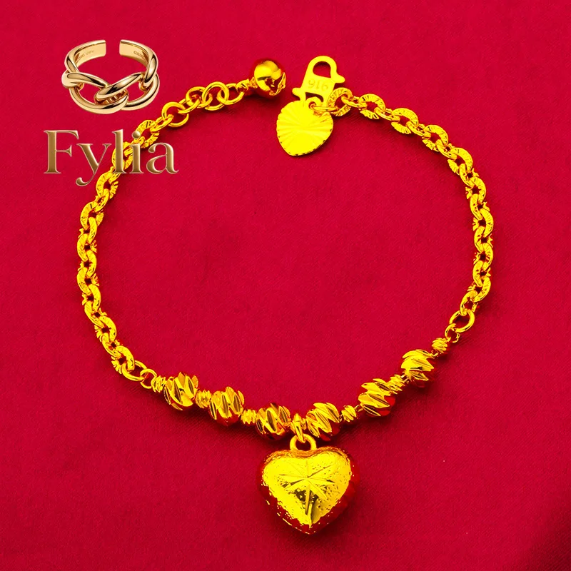 Fylia Jewelry Heart Necklace & Bracelet Set for Women, 24K Gold, AU999 | Solid hearts with adjustable chain & clasp, practical
Fylia Jewelry Heart Necklace & Bracelet Set for Women, 24K Gold, AU999 | Solid hearts with adjustable chain & clasp, practical