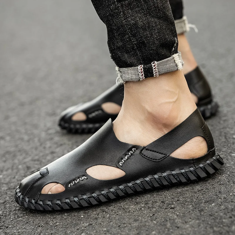 Men Fashion Sandals Black Beige Business Office Headband Sandals High Quality Soft Leather Beach Sandals Size 38-48 Men Sandals
Men Fashion Sandals Black Beige Business Office Headband Sandals High Quality Soft Leather Beach Sandals Size 38-48 Men Sandals