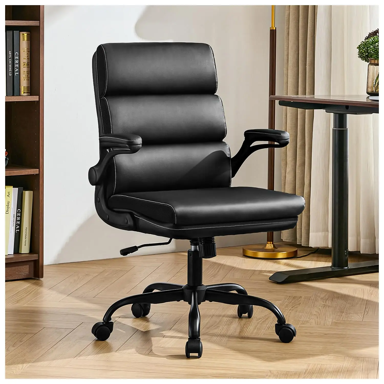 Ergonomic Mid Back Adjustable Executive Office Chair Leather Swivel Flip Armrest Rolling Wheels Home, Custom
Ergonomic Mid Back Adjustable Executive Office Chair Leather Swivel Flip Armrest Rolling Wheels Home, Custom