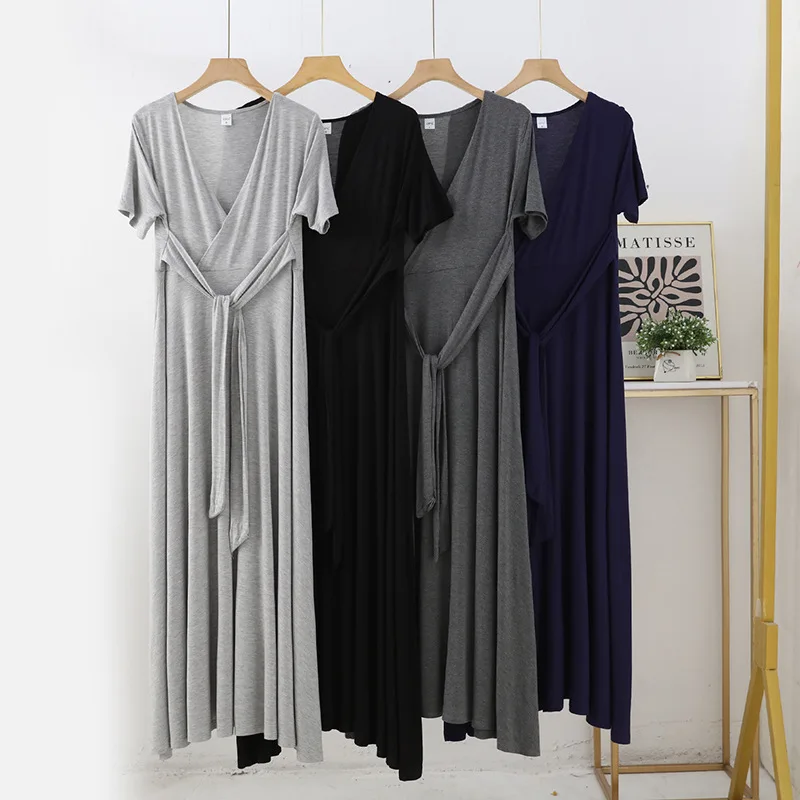 Summer V-neck Dress Lace-up short sleeves Modal Pleated slimming long dresses solid color fashion streetwear
Summer V-neck Dress Lace-up short sleeves Modal Pleated slimming long dresses solid color fashion streetwear