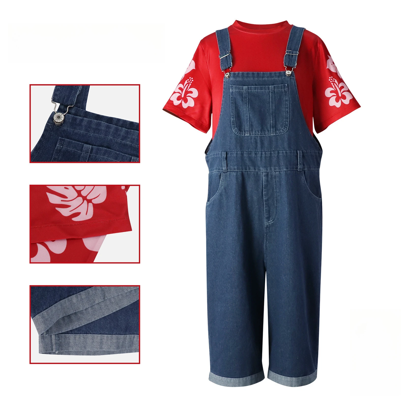 Lilo Cosplay Costume Halloween Outfit Christmas Gift Anime Movie Cosplay Stage Performance Short Sleeved and Denim Overalls Set
Lilo Cosplay Costume Halloween Outfit Christmas Gift Anime Movie Cosplay Stage Performance Short Sleeved and Denim Overalls Set
