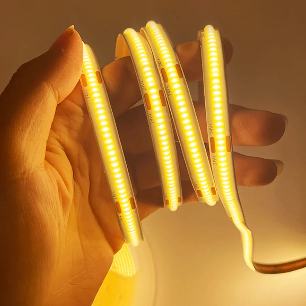 DC 5V 12V 24V COB LED Strip 320 384 480 528LEDs/m High Density Flexible COB LED Tape Light Bar 3MM 5MM 8MM PCB Linear Light
DC 5V 12V 24V COB LED Strip 320 384 480 528LEDs/m High Density Flexible COB LED Tape Light Bar 3MM 5MM 8MM PCB Linear Light