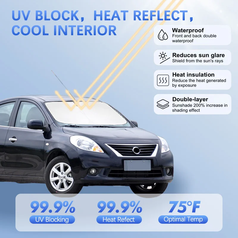 Car Windshield Sun Shade For Nissan Sunny N14 N17 Leaf TIIDA Sunshade Sun Visor Protector Blocks UV Rays Summer Car Accessories
Car Windshield Sun Shade For Nissan Sunny N14 N17 Leaf TIIDA Sunshade Sun Visor Protector Blocks UV Rays Summer Car Accessories