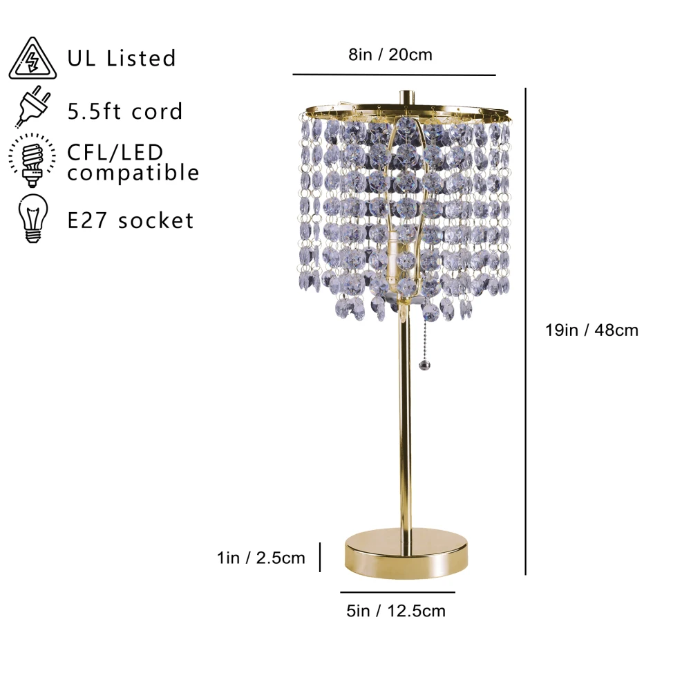 19"H GOLD CRYSTAL INSPIRED PULL TABLE LAMP (1PC/CTN) (0.43/4.22)
19"H GOLD CRYSTAL INSPIRED PULL TABLE LAMP (1PC/CTN) (0.43/4.22)