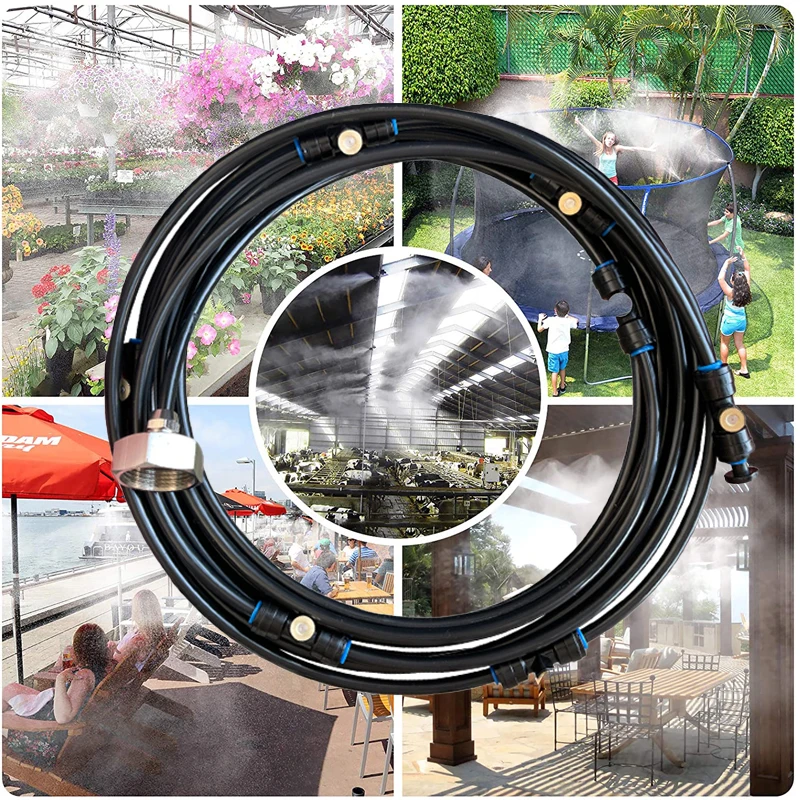 Garden Patio Outdoor Misting Cooling System 8M Mister Line With 7 Sprayer Heads 1 Brass Adapter 3/4" For Trampoline Waterpark
Garden Patio Outdoor Misting Cooling System 8M Mister Line With 7 Sprayer Heads 1 Brass Adapter 3/4" For Trampoline Waterpark