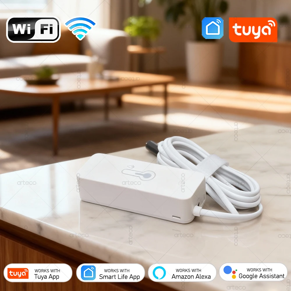 Tuya WiFi Temperature Humidity Sensor with External Probe Wireless Thermometer App Monitor Support Alexa Google Home Assistant