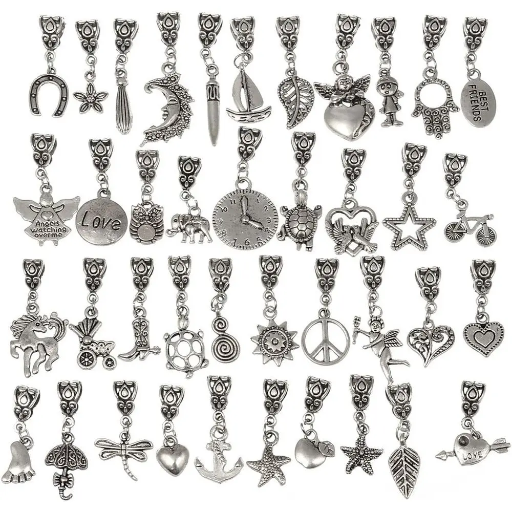 CA Tibetan Silver Color ContBails Beads with Pendant it Charm Bracelet Mix Styles
CA Tibetan Silver Color ContBails Beads with Pendant it Charm Bracelet Mix Styles