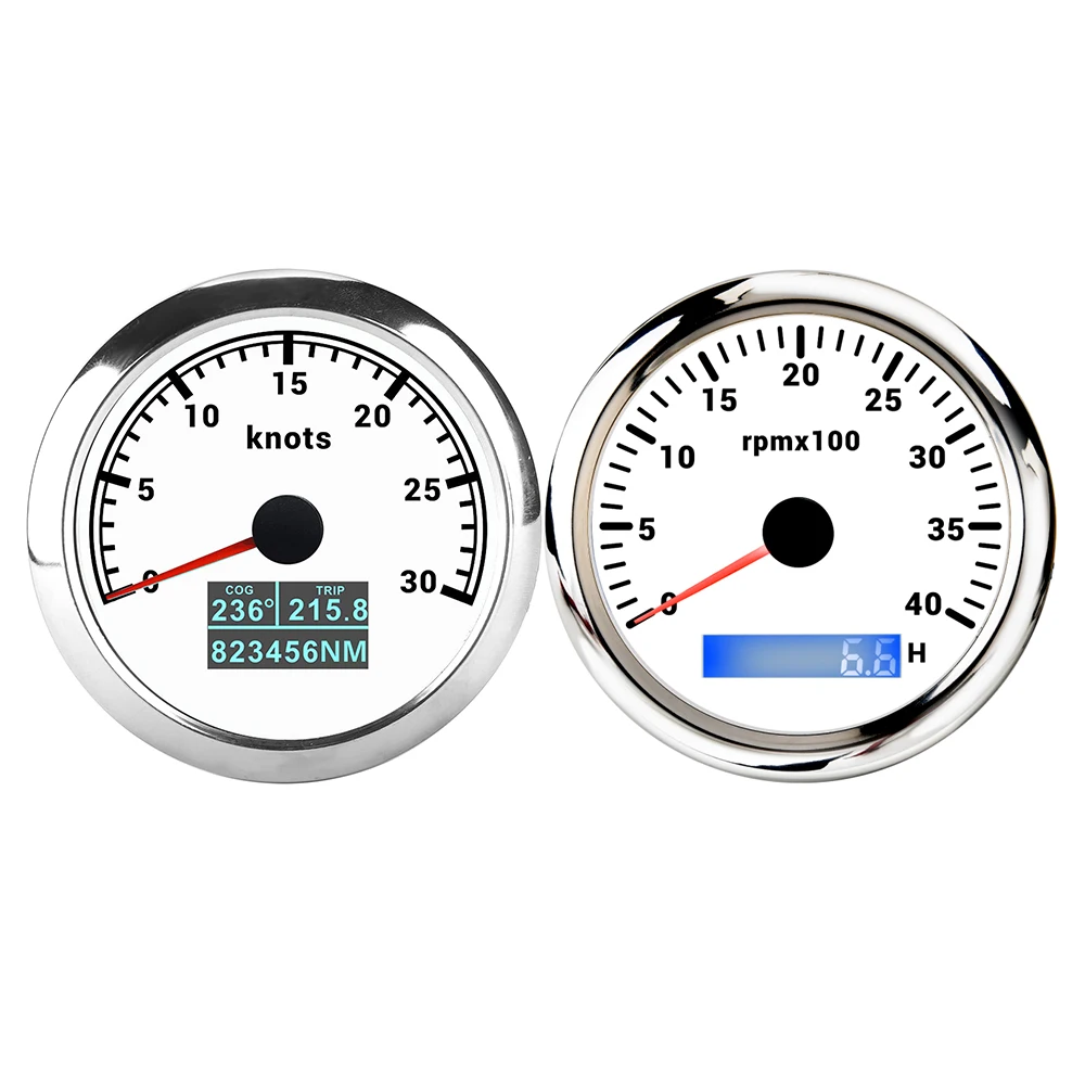 ELING 85mm 4000RPM 0-8000RPM Tachometer + 0-30knots 60km/h 0-200km/h GPS Speedometer with 7 Colors Backlight for Car Boat Yacht
ELING 85mm 4000RPM 0-8000RPM Tachometer + 0-30knots 60km/h 0-200km/h GPS Speedometer with 7 Colors Backlight for Car Boat Yacht