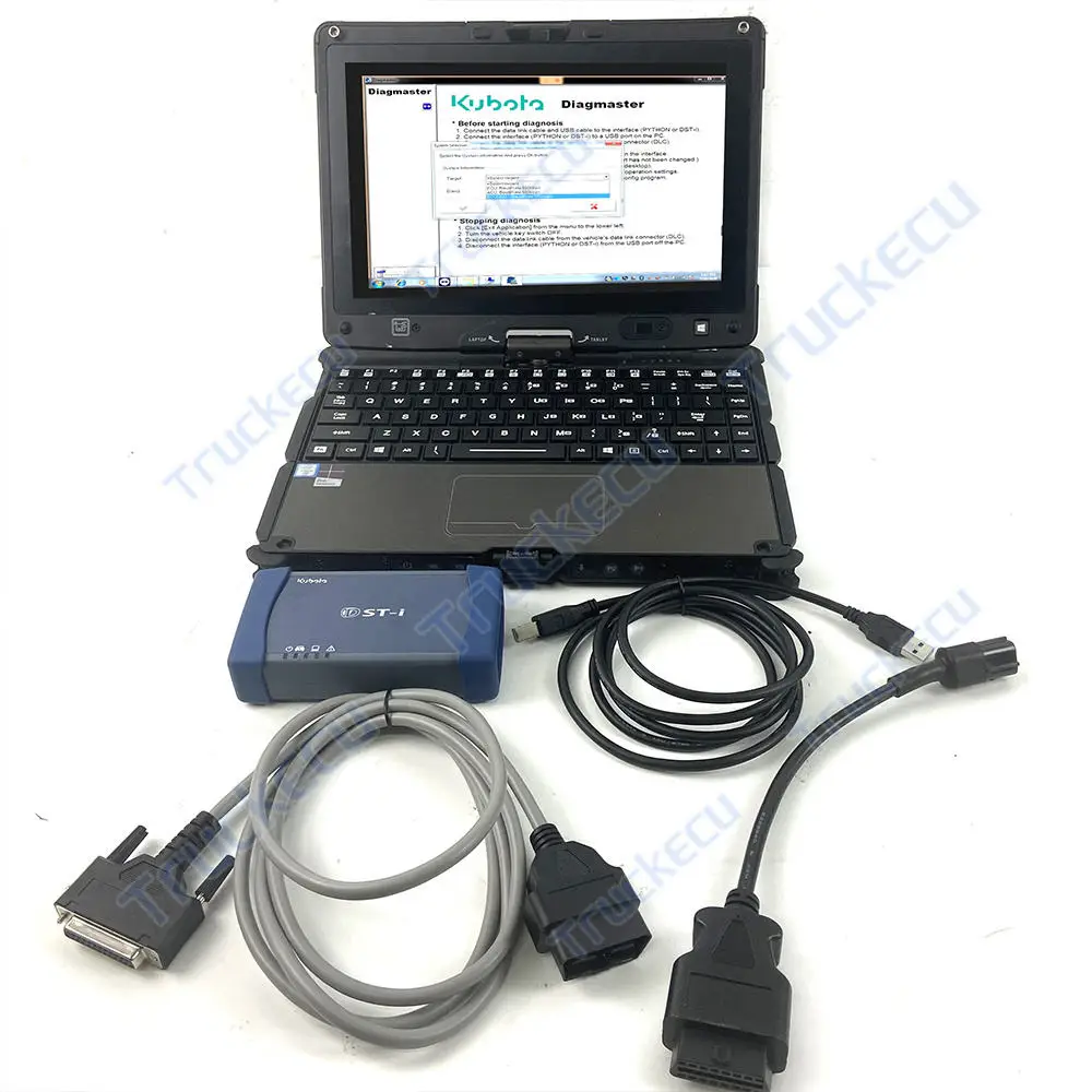 DSTI DST-I For KUBOTA DIAGNOSTIC Kit PYTHON for kubota diagmaster Python interface Takeuchi Diagnostic Tool+touchscreen laptop
DSTI DST-I For KUBOTA DIAGNOSTIC Kit PYTHON for kubota diagmaster Python interface Takeuchi Diagnostic Tool+touchscreen laptop