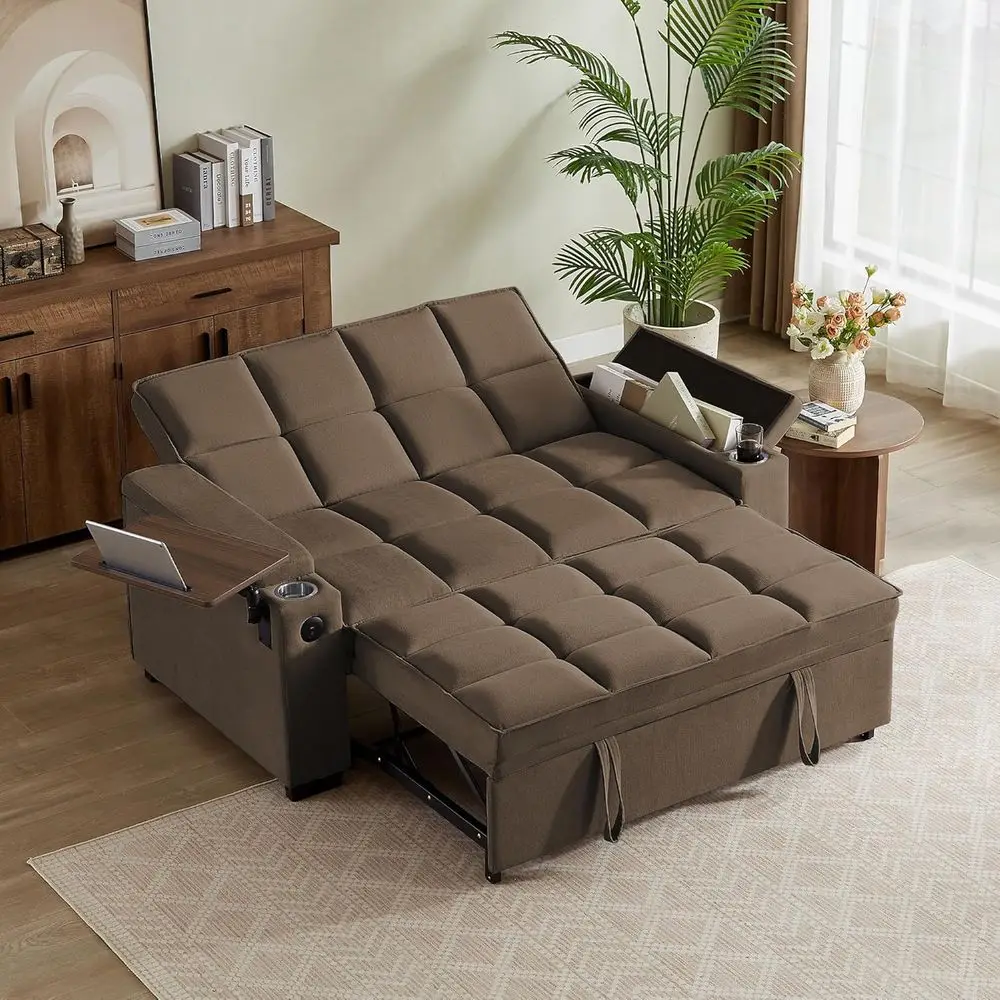 65 Convertible Sleeper Sofa with Adjustable Back, Chaise, Side Table & USB Ports - Modern Living Room Addition (Light Grey)
65 Convertible Sleeper Sofa with Adjustable Back, Chaise, Side Table & USB Ports - Modern Living Room Addition (Light Grey)