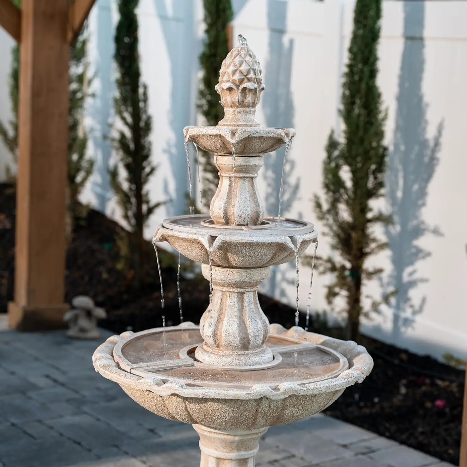 51" 3-Tier Outdoor Waterfall Fountain, Weather-Resistant Resin Freestanding Water Feature with Pump, Beige
51" 3-Tier Outdoor Waterfall Fountain, Weather-Resistant Resin Freestanding Water Feature with Pump, Beige
