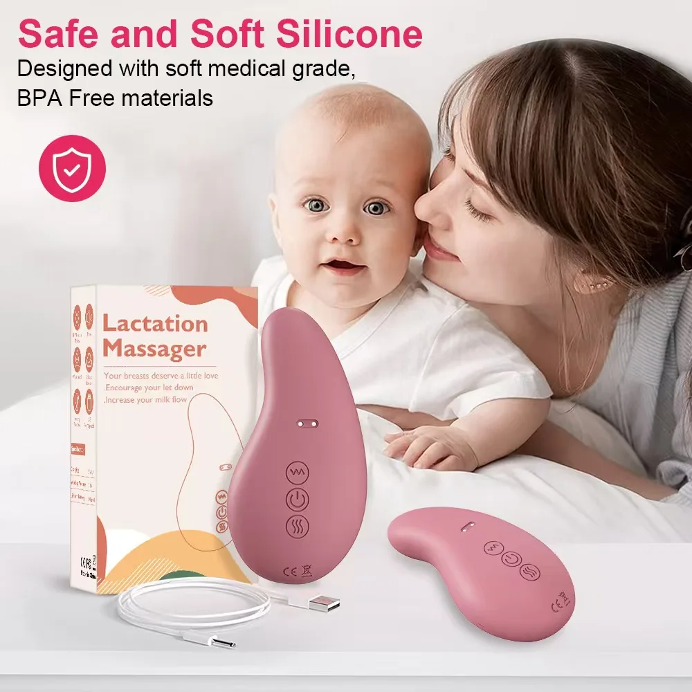 Warm Lactation Massager Soft Silicone Breast Massager for Breast feeding Heat + Vibration for Clogged Ducts Improved Masajeador
Warm Lactation Massager Soft Silicone Breast Massager for Breast feeding Heat + Vibration for Clogged Ducts Improved Masajeador