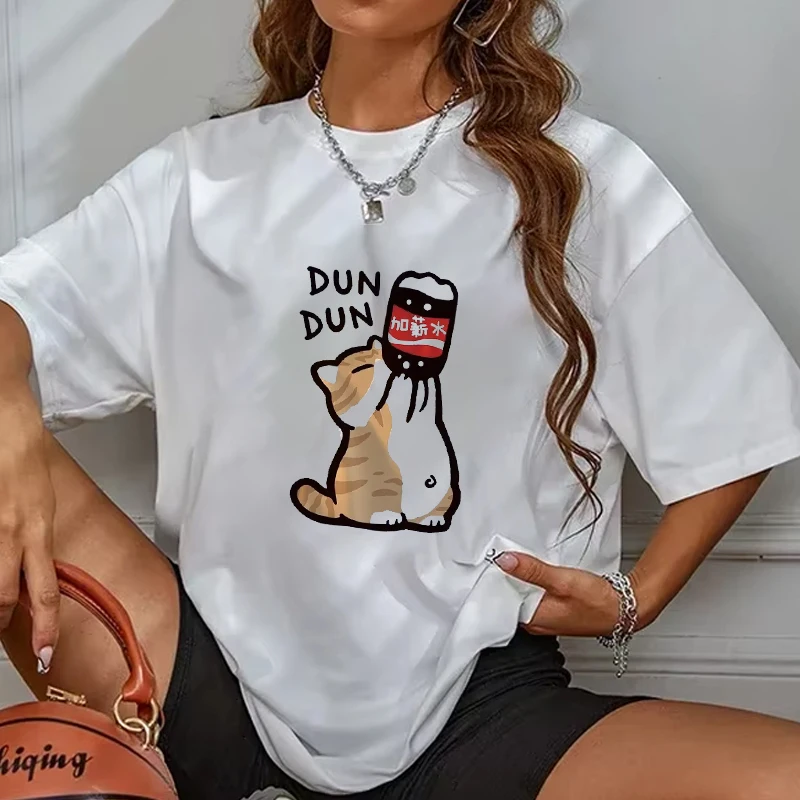 Retro Trend Cartoon Kitten Print Funny T-shirt Men and Women Loose Design Lovers Casual Short Sleeved Goth Graphic T Shirts
Retro Trend Cartoon Kitten Print Funny T-shirt Men and Women Loose Design Lovers Casual Short Sleeved Goth Graphic T Shirts