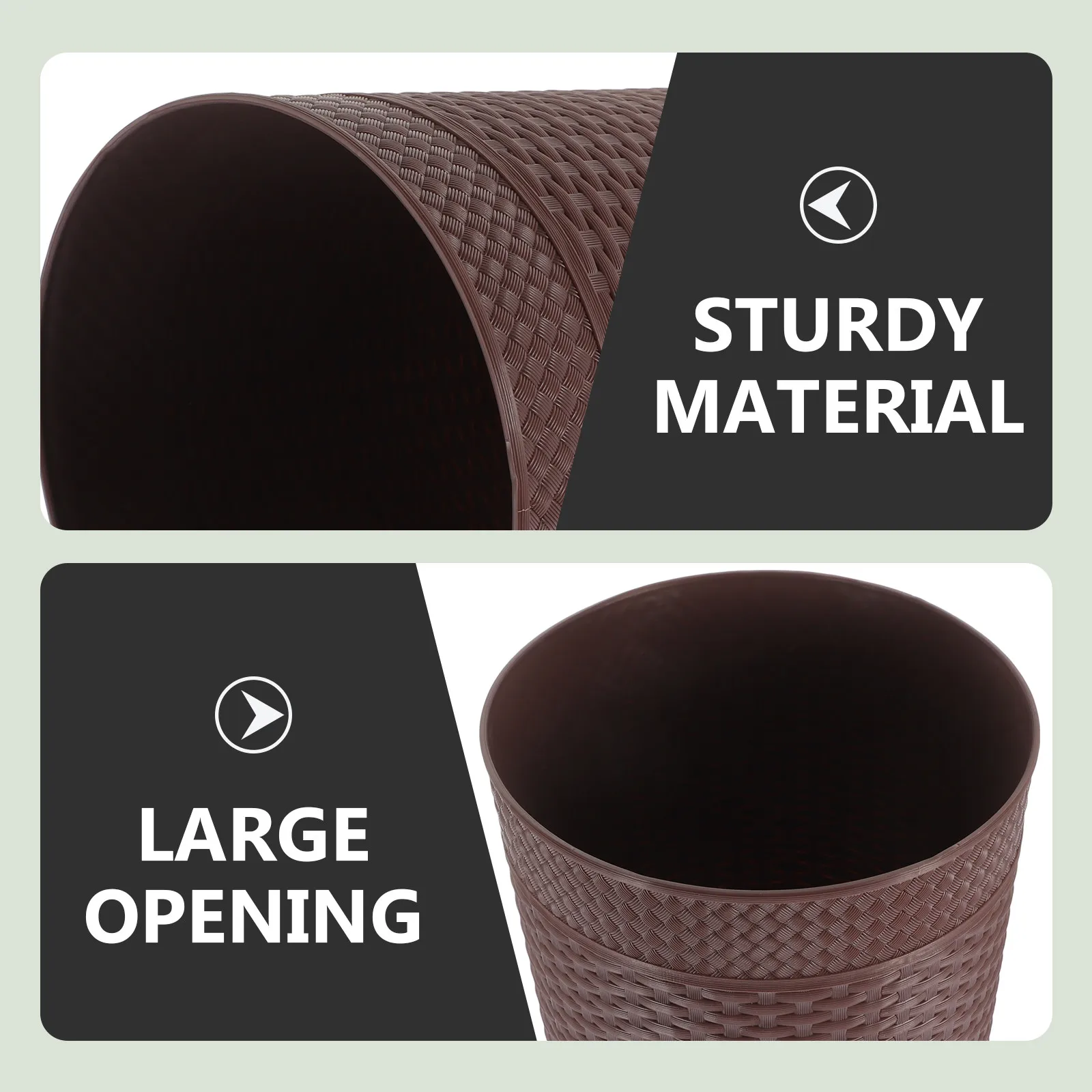 Imitation Rattan Trash Can Plastic Household Garbage Bin Large Opening Desktop Organizer Bedroom Living Room Bathroom Waste
Imitation Rattan Trash Can Plastic Household Garbage Bin Large Opening Desktop Organizer Bedroom Living Room Bathroom Waste