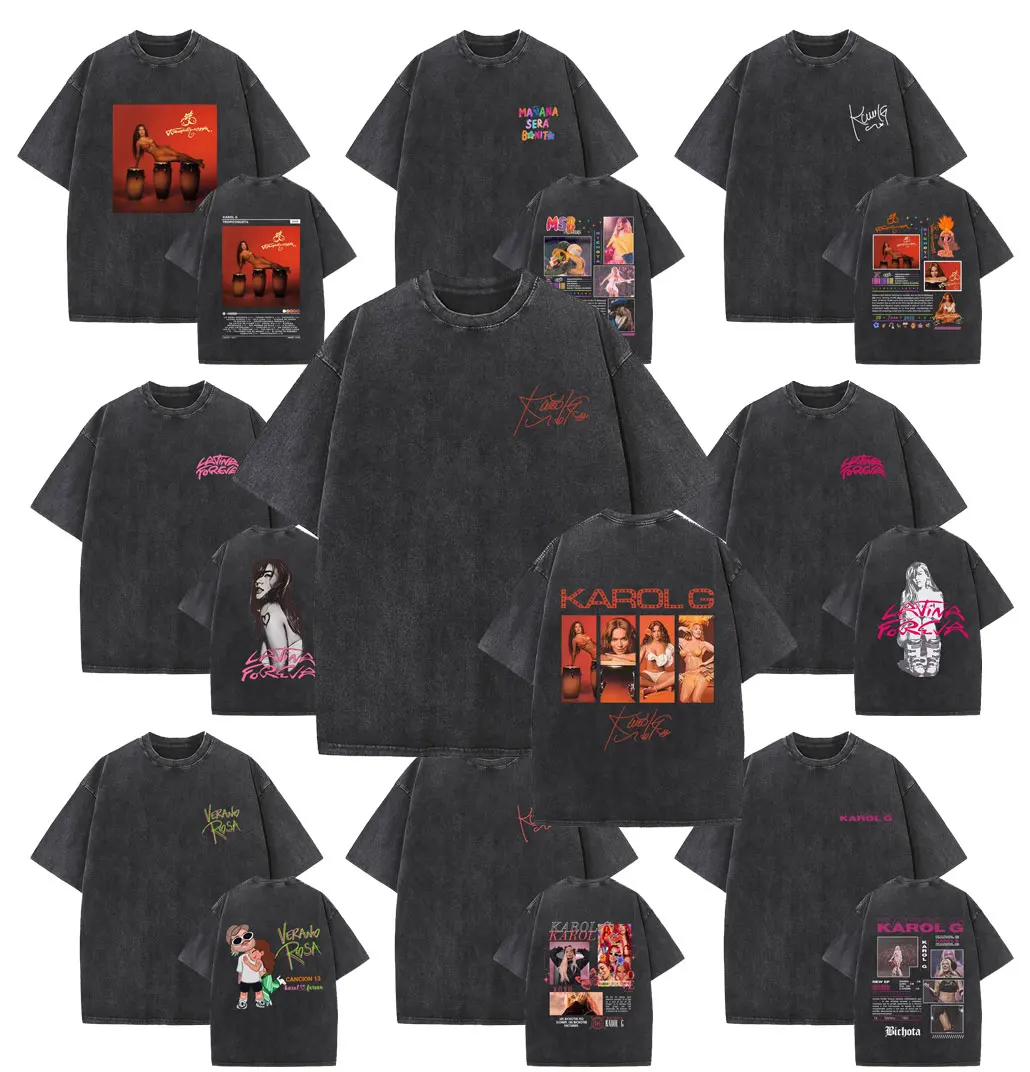 Washed Vintage Karol G 2025 Album Tropicoqueta T-shirt Men Women Hip Hop Fashion Pop Music T Shirts Male Oversized Streetwear
Washed Vintage Karol G 2025 Album Tropicoqueta T-shirt Men Women Hip Hop Fashion Pop Music T Shirts Male Oversized Streetwear