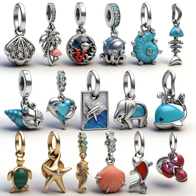 925 Sterling Silver Blue Octopus Snail Whale Dolphin&Golden Seahorse Starfish&Fish&Lobster Dangle Charm Fit Brand Bracelet Jewel
925 Sterling Silver Blue Octopus Snail Whale Dolphin&Golden Seahorse Starfish&Fish&Lobster Dangle Charm Fit Brand Bracelet Jewel