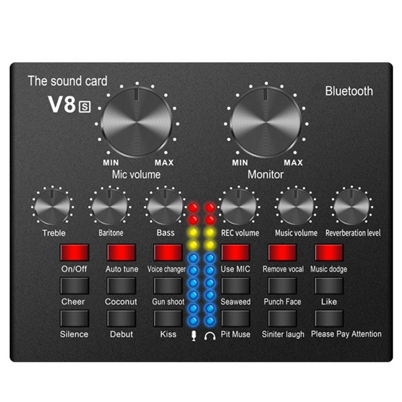 Внешняя Bluetooth Звуковая карта V8S Live, звуковая карта для смартфонов, 12 видов звуковых эффектов, 4 режима, для телефонов Android, IOS
Внешняя Bluetooth Звуковая карта V8S Live, звуковая карта для смартфонов, 12 видов звуковых эффектов, 4 режима, для телефонов Android, IOS