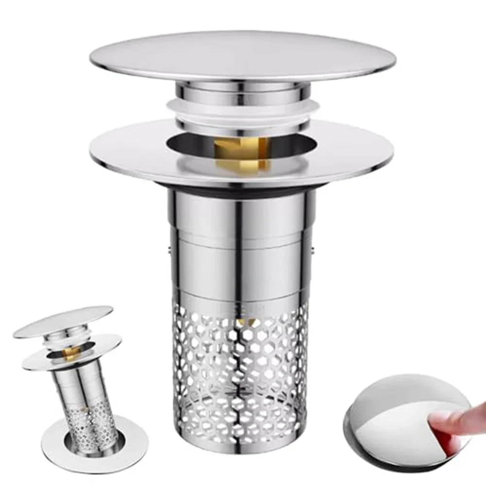 Filtration Drain Stopper Push-Button Drain Seal Effortless Operation Fine Mesh Filter Leak-Proof Design For Standard Basins
Filtration Drain Stopper Push-Button Drain Seal Effortless Operation Fine Mesh Filter Leak-Proof Design For Standard Basins